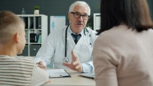 Healthcare provider discussing medical billing and A/R recovery