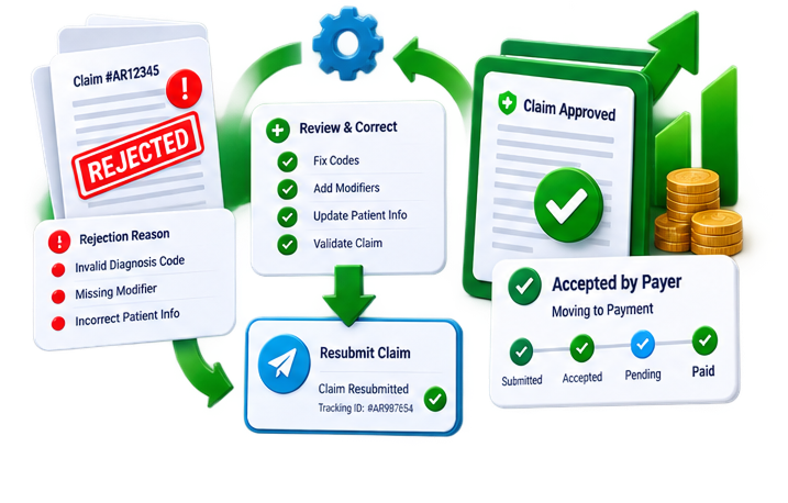 Medical claim submission status tracking dashboard